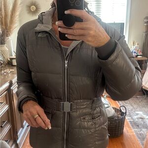 The North Face juniors XL Gray Belted Puffer Jacket